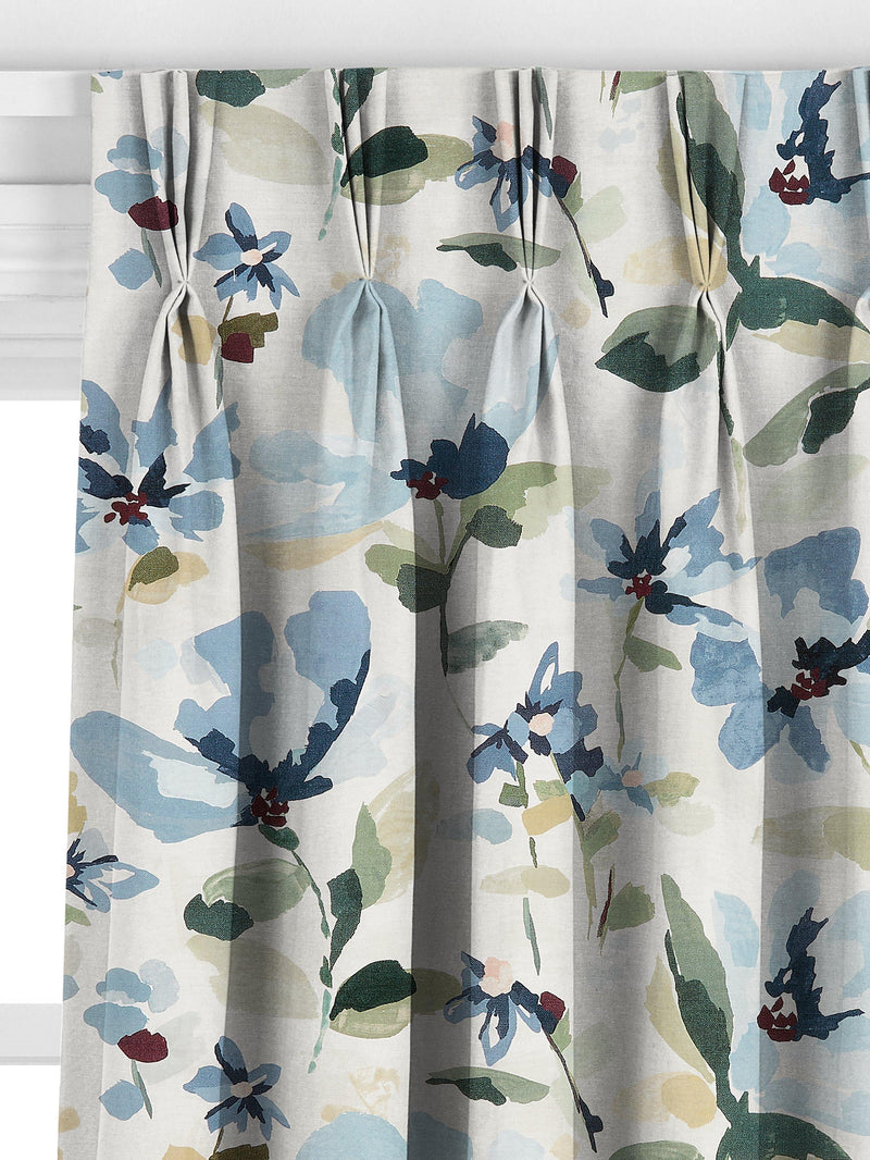 John Lewis Fleur made to measure curtains Lake Blue, imported from the UK
