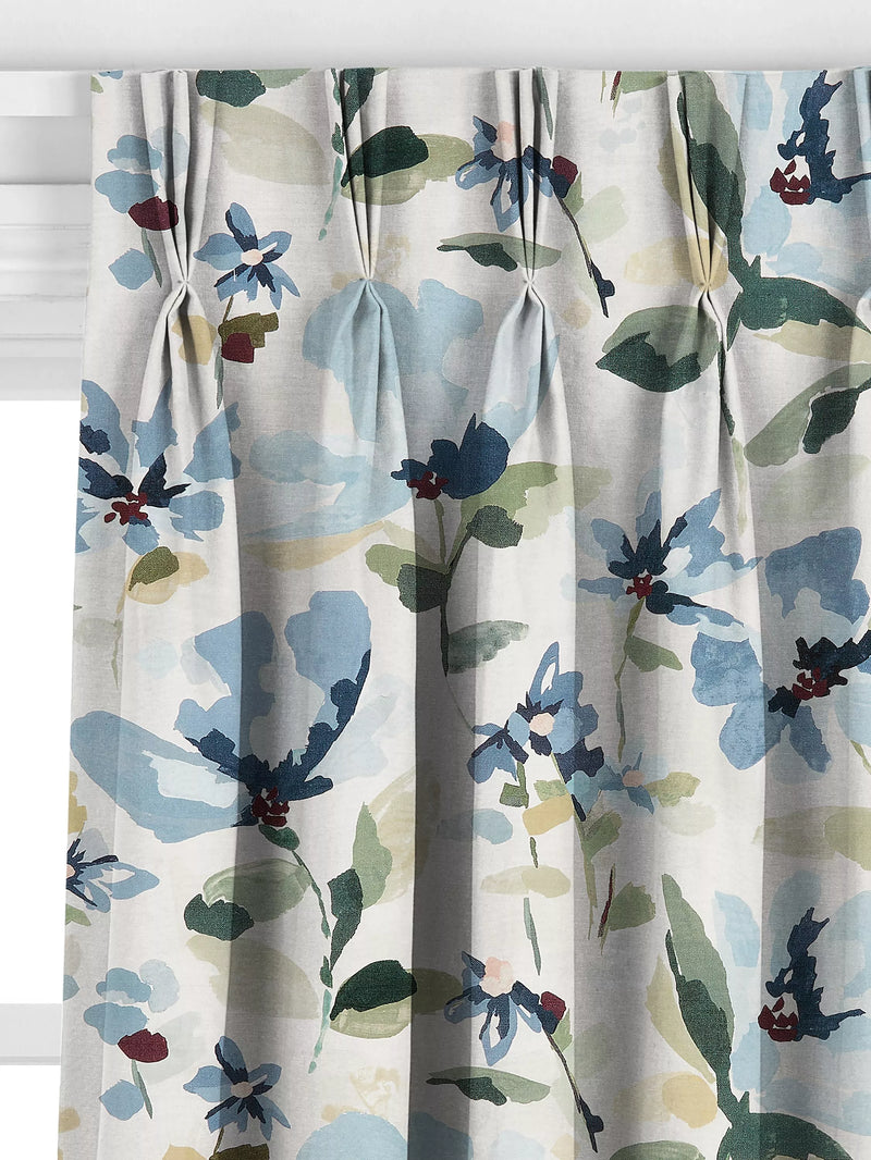 John Lewis Fleur made to measure curtains Lake Blue, imported from the UK