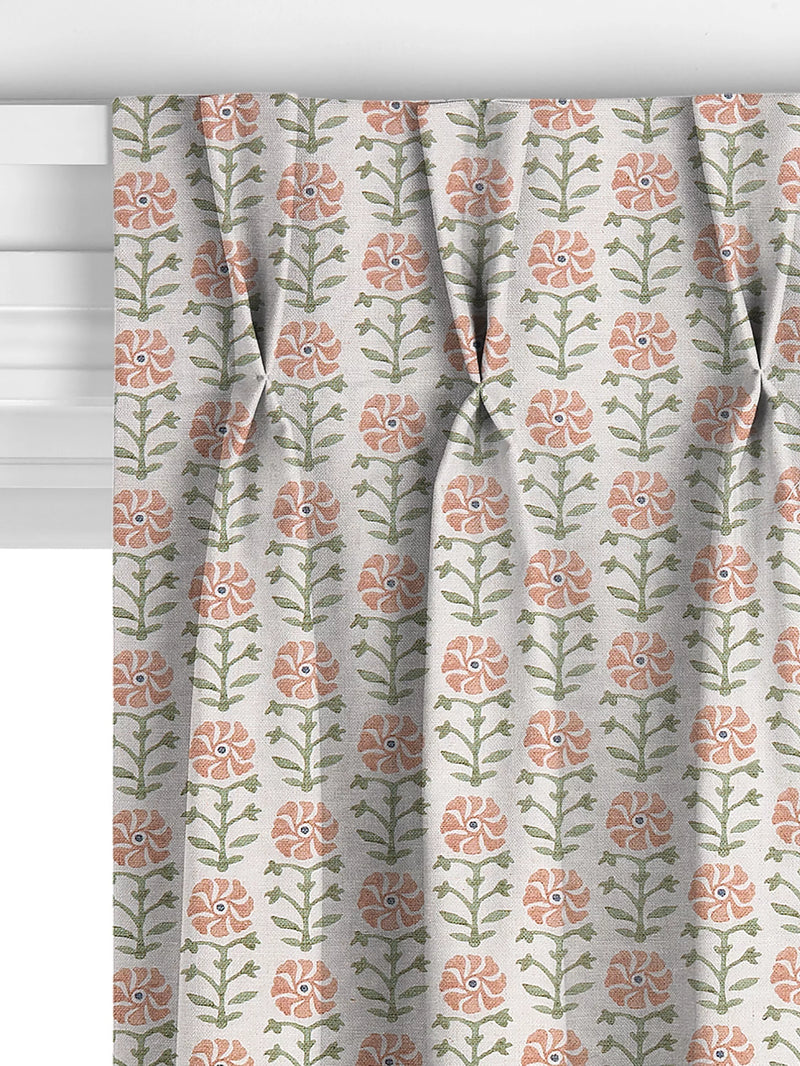 John Lewis Aria pale terracotta floral curtains, UK version