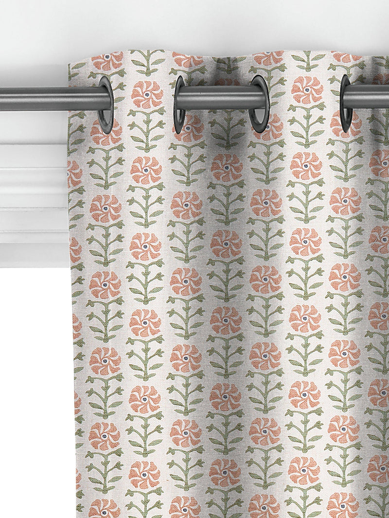 John Lewis Aria pale terracotta floral curtains, UK version