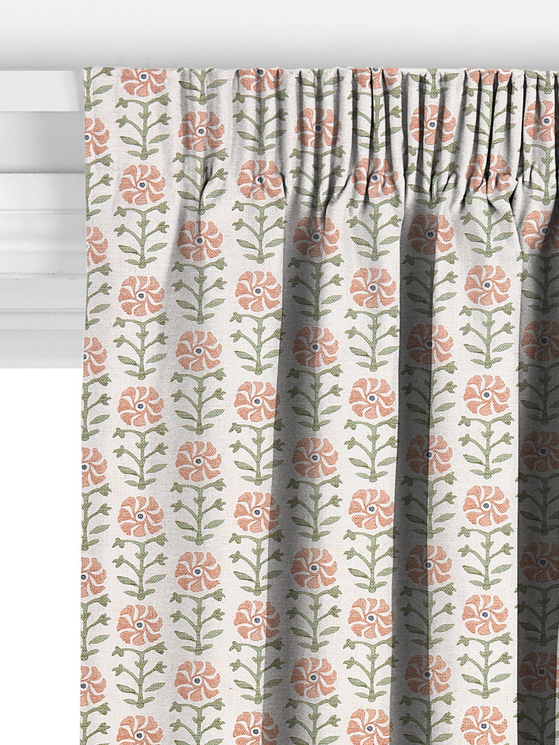 John Lewis Aria pale terracotta floral curtains, UK version