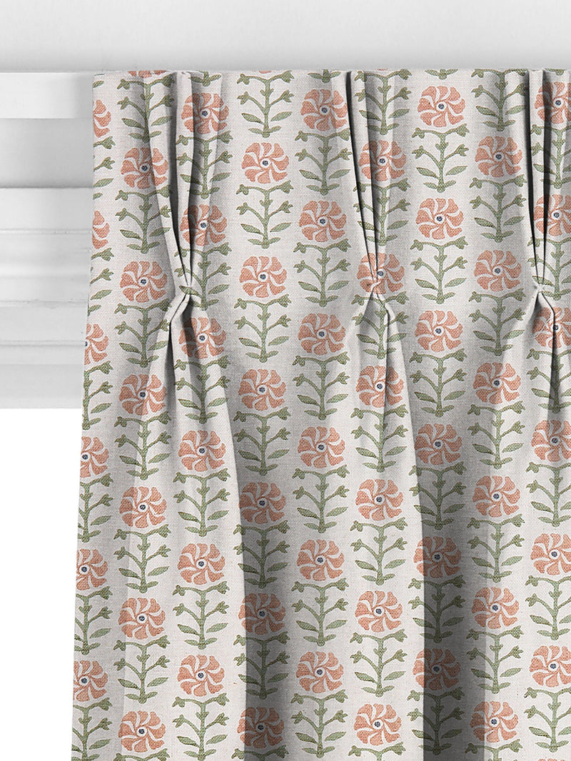 John Lewis Aria pale terracotta floral curtains, UK version