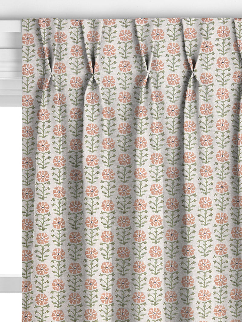 John Lewis Aria pale terracotta floral curtains, UK version