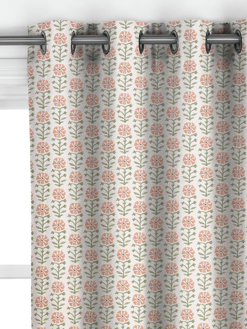 John Lewis Aria pale terracotta floral curtains, UK version