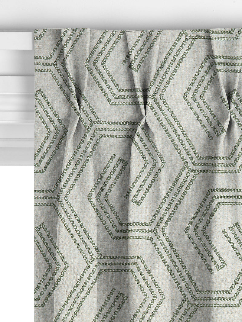 John Lewis Izel embroidered curtains green made to measure (British brand)