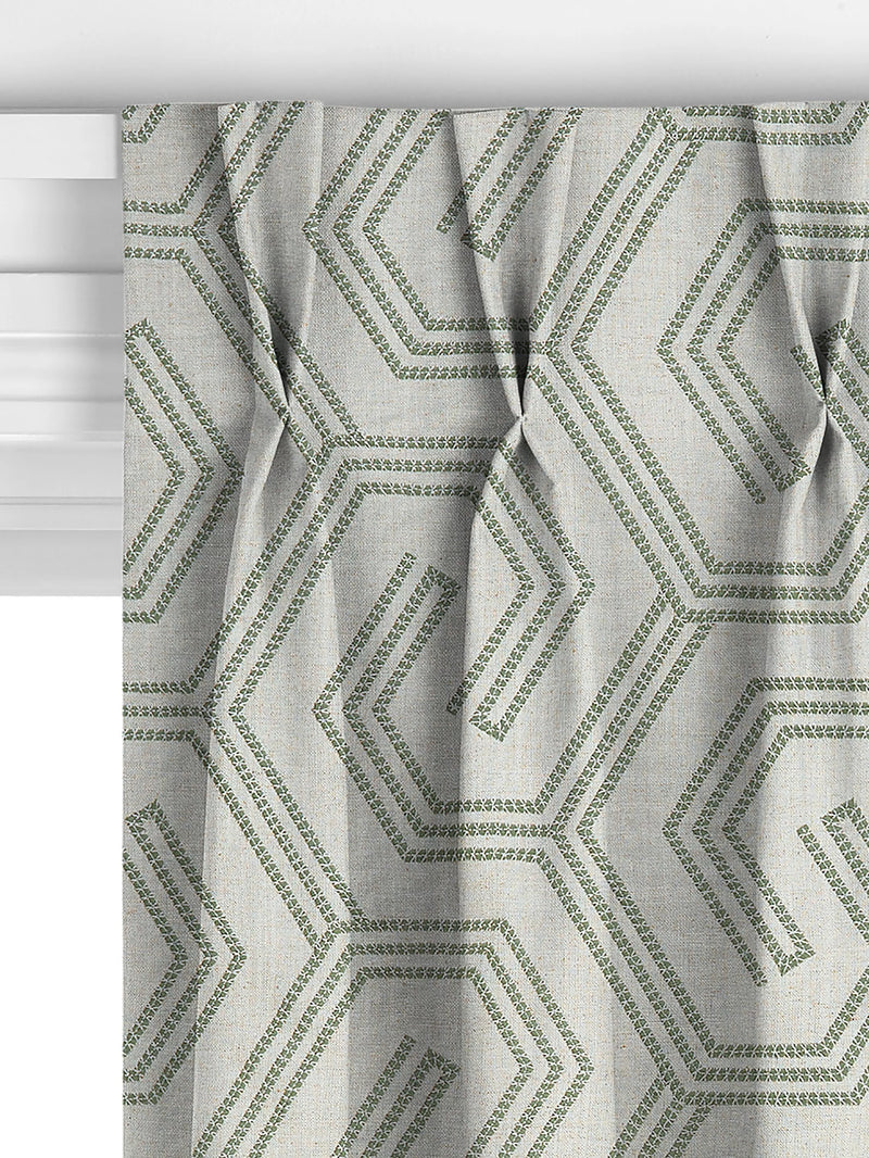 John Lewis Izel embroidered curtains green made to measure (British brand)