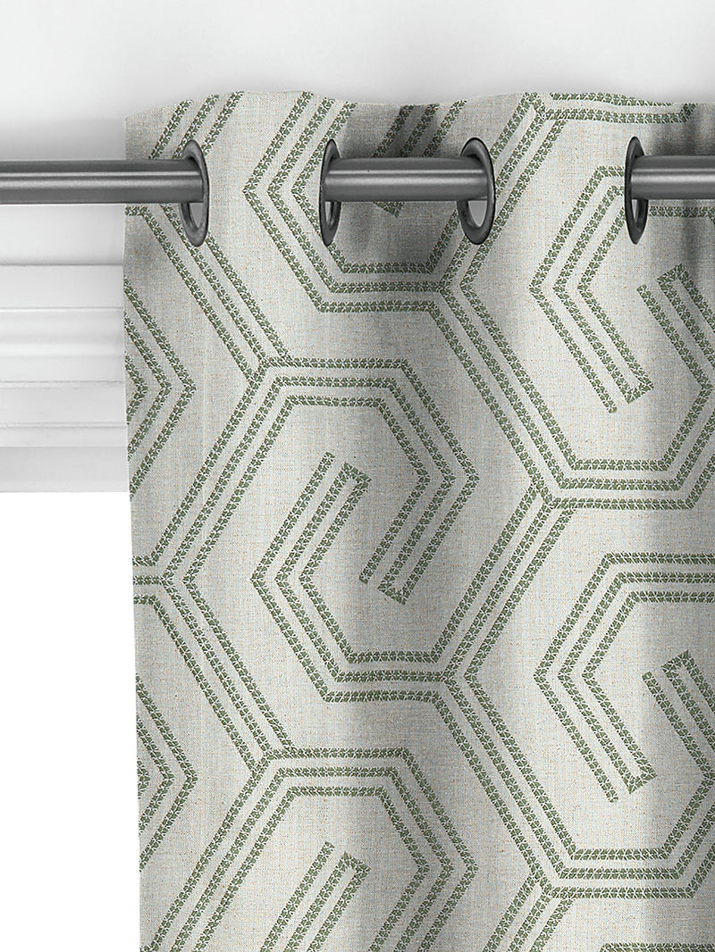 John Lewis Izel embroidered curtains green made to measure (British brand)