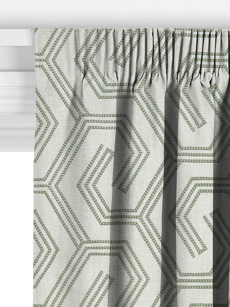 John Lewis Izel embroidered curtains green made to measure (British brand)