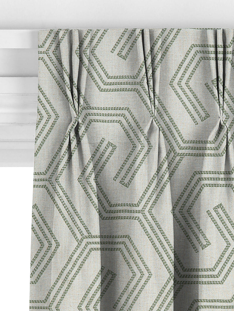 John Lewis Izel embroidered curtains green made to measure (British brand)