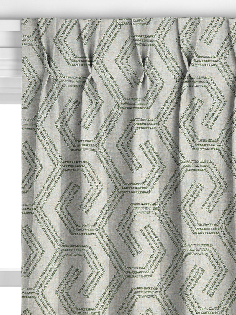 John Lewis Izel embroidered curtains green made to measure (British brand)