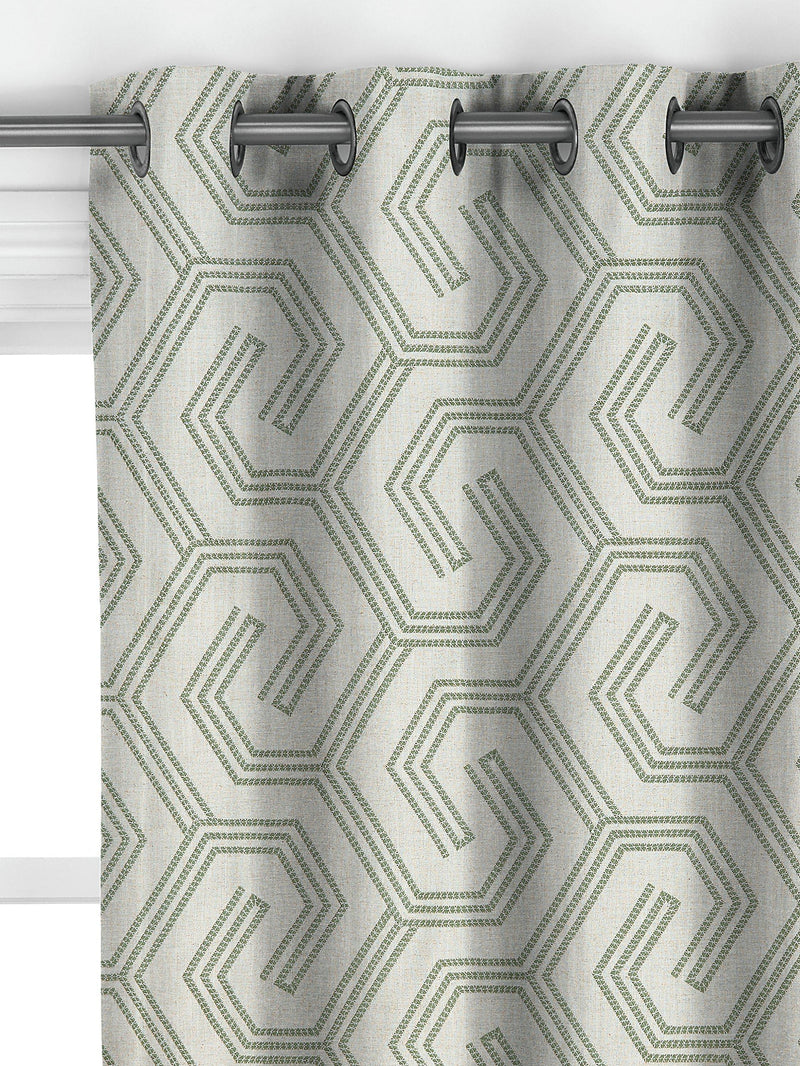 John Lewis Izel embroidered curtains green made to measure (British brand)