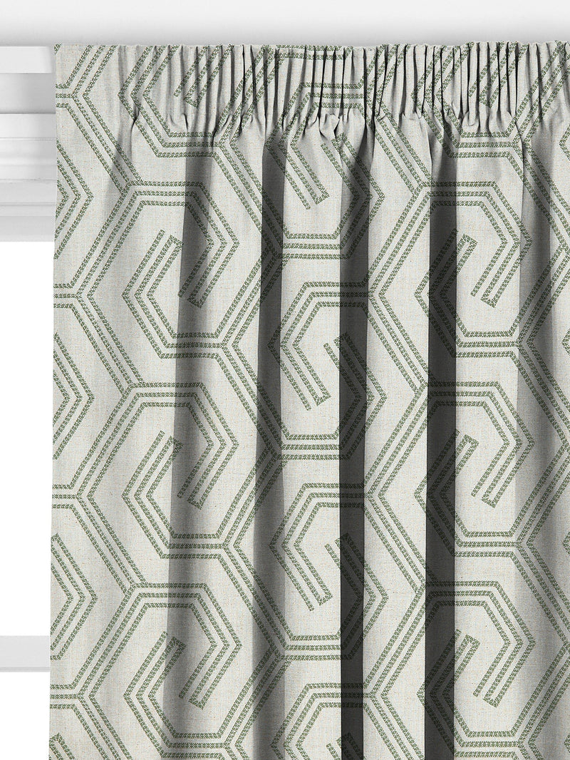 John Lewis Izel embroidered curtains green made to measure (British brand)