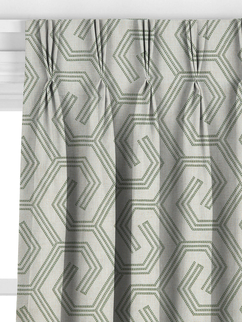 John Lewis Izel embroidered curtains green made to measure (British brand)