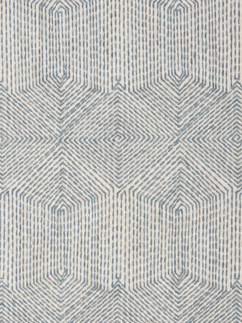 John Lewis Flax Embroidery Lake Blue curtains, imported from the UK