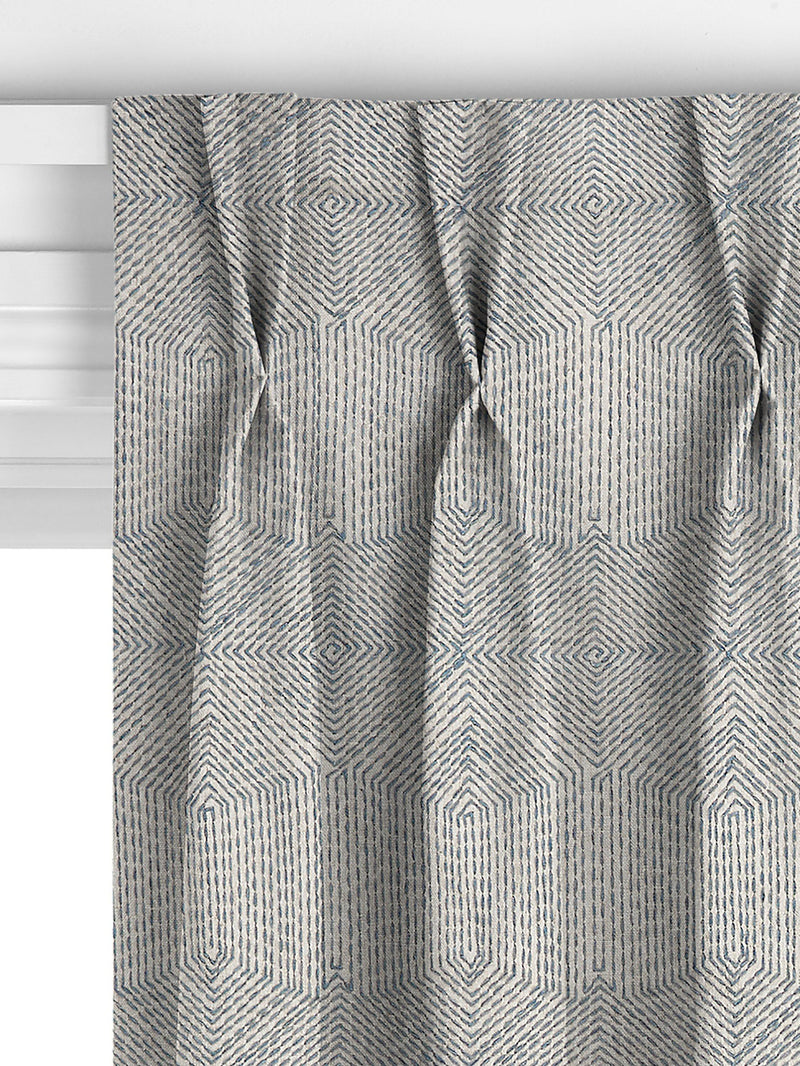 John Lewis Flax Embroidery Lake Blue curtains, imported from the UK