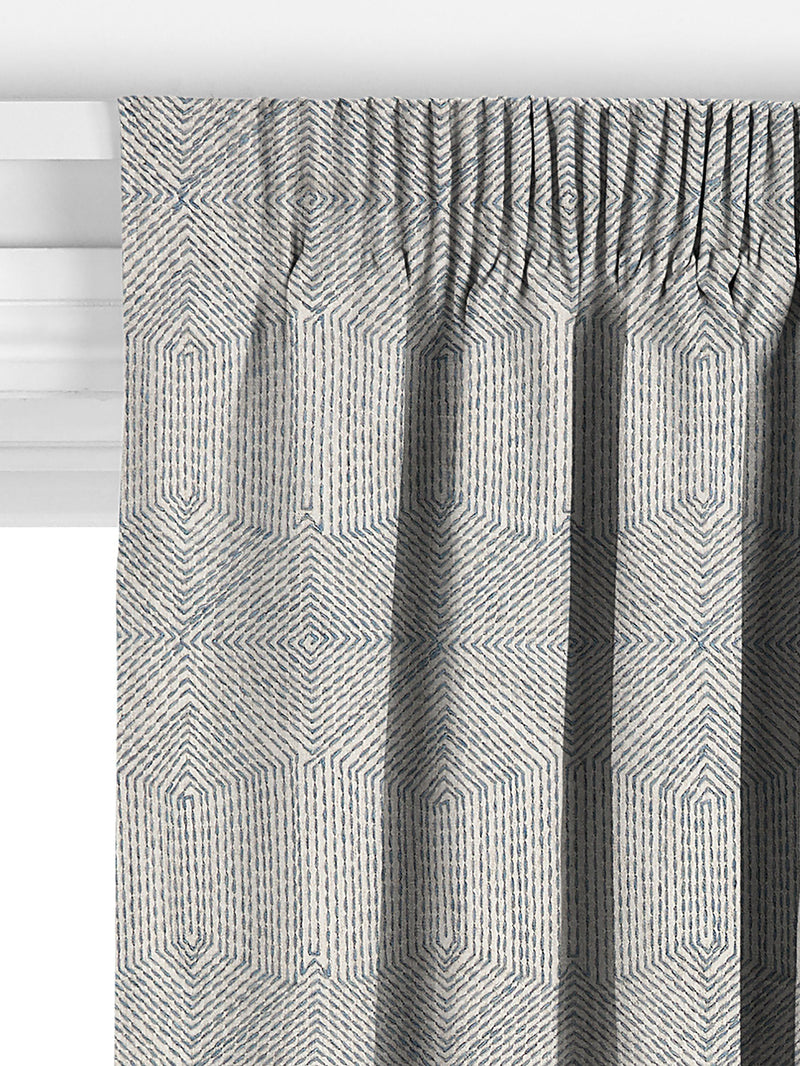 John Lewis Flax Embroidery Lake Blue curtains, imported from the UK