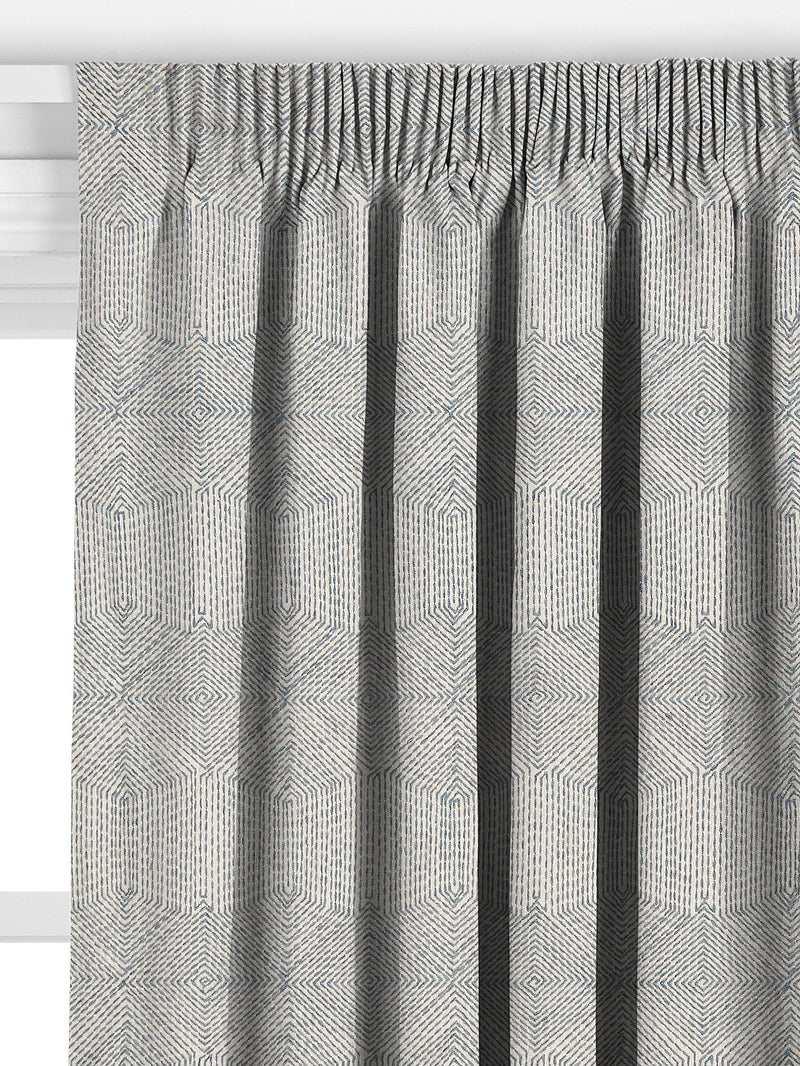 John Lewis Flax Embroidery Lake Blue curtains, imported from the UK