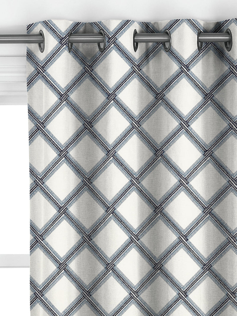 John Lewis Oakley embroidery curtain lake blue 140x140cm, imported from the UK
