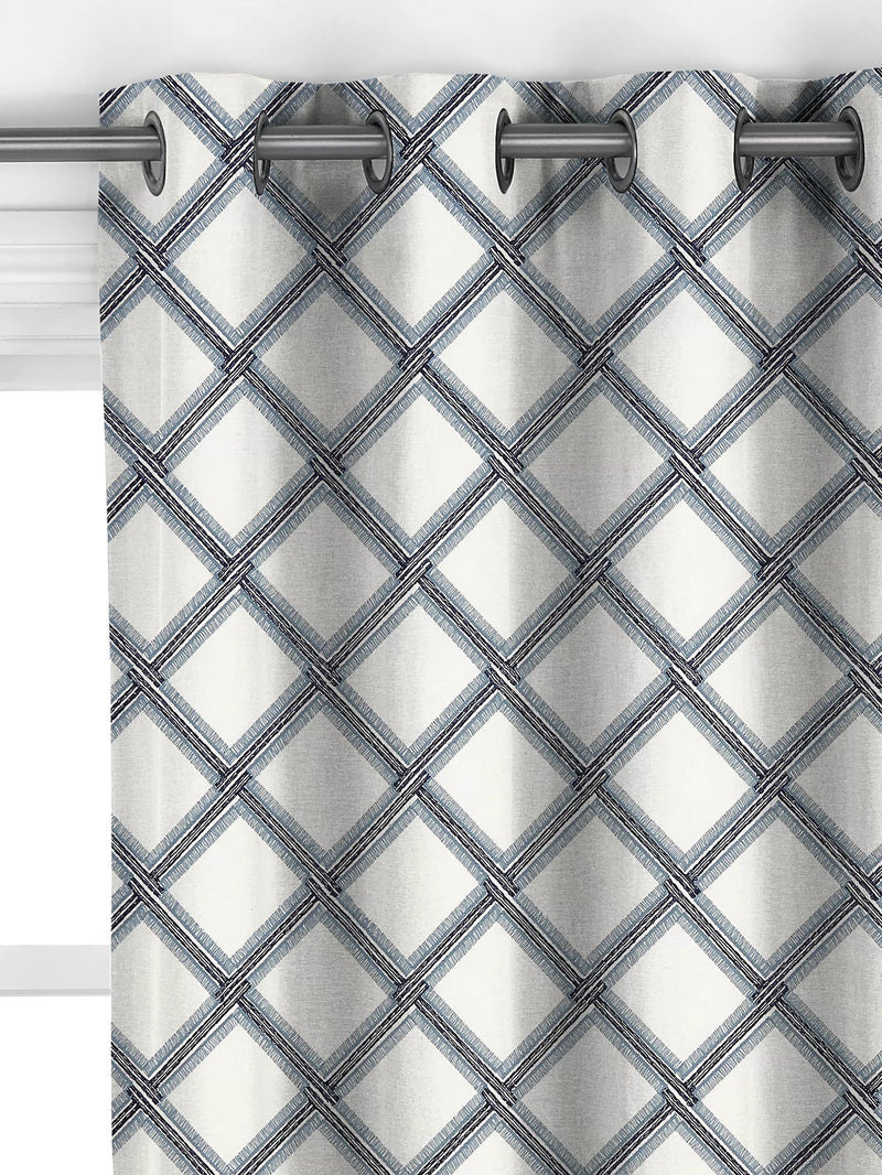 John Lewis Oakley embroidery curtain lake blue 140x140cm, imported from the UK