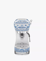 John Lewis Smeg Dolce & Gabbana ECF02DGBUK Mediterraneo Blue/White Espresso Machine- Buy online at McGrocer