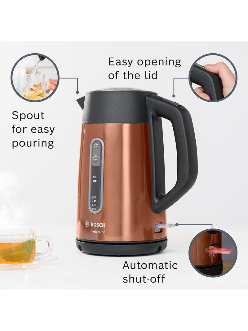 Bosch DesignLine Plus kettle copper 1.7L, imported from the UK