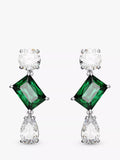 Swarovski drop earrings silver and green crystals, UK version