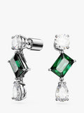 Swarovski drop earrings silver and green crystals, UK version