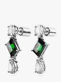 Swarovski drop earrings silver and green crystals, UK version