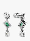 Swarovski drop earrings silver and green crystals, UK version