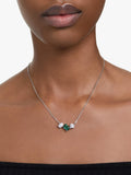 Swarovski crystal pendant necklace silver green - British product
