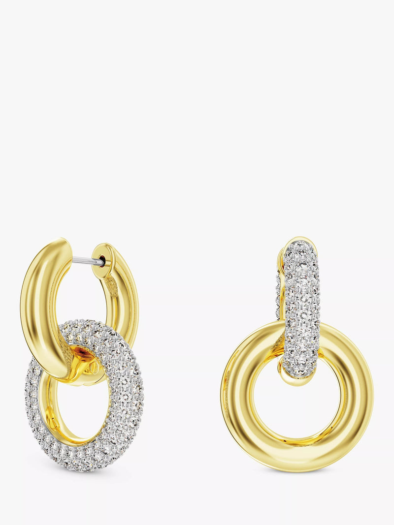 Swarovski crystal hoop earrings gold plated - British product
