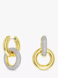 Swarovski crystal hoop earrings gold plated - British product