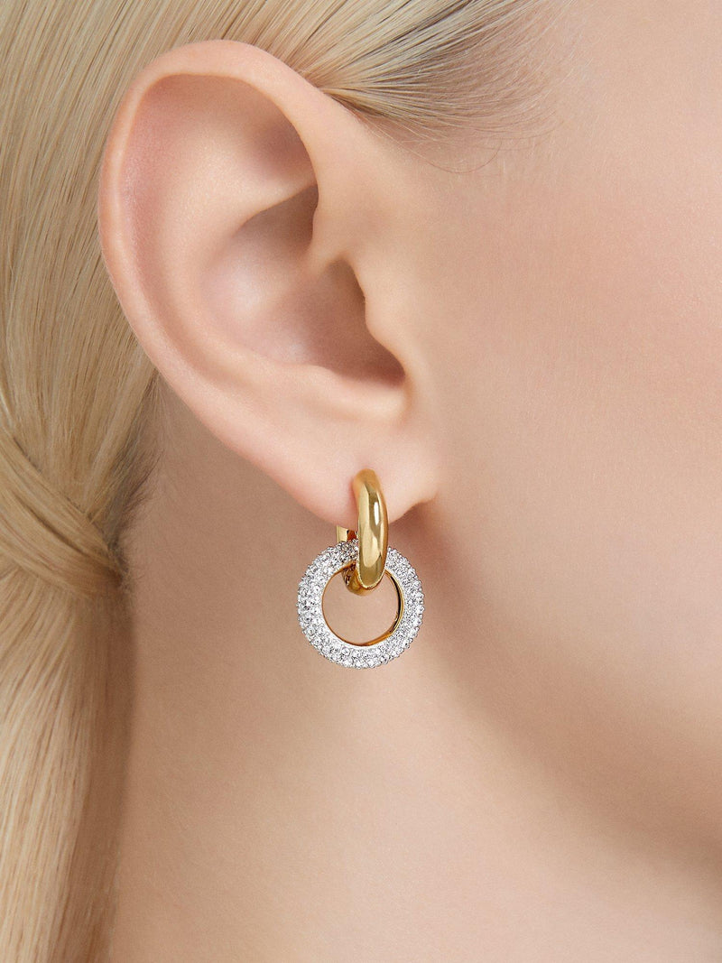 Swarovski crystal hoop earrings gold plated - British product