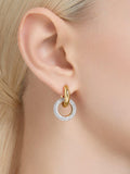 Swarovski crystal hoop earrings gold plated - British product