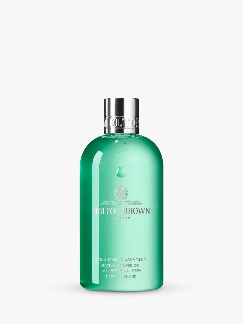 Molton Brown Wild Mint & Lavandin Bath & Shower Gel 300ml, imported from the UK