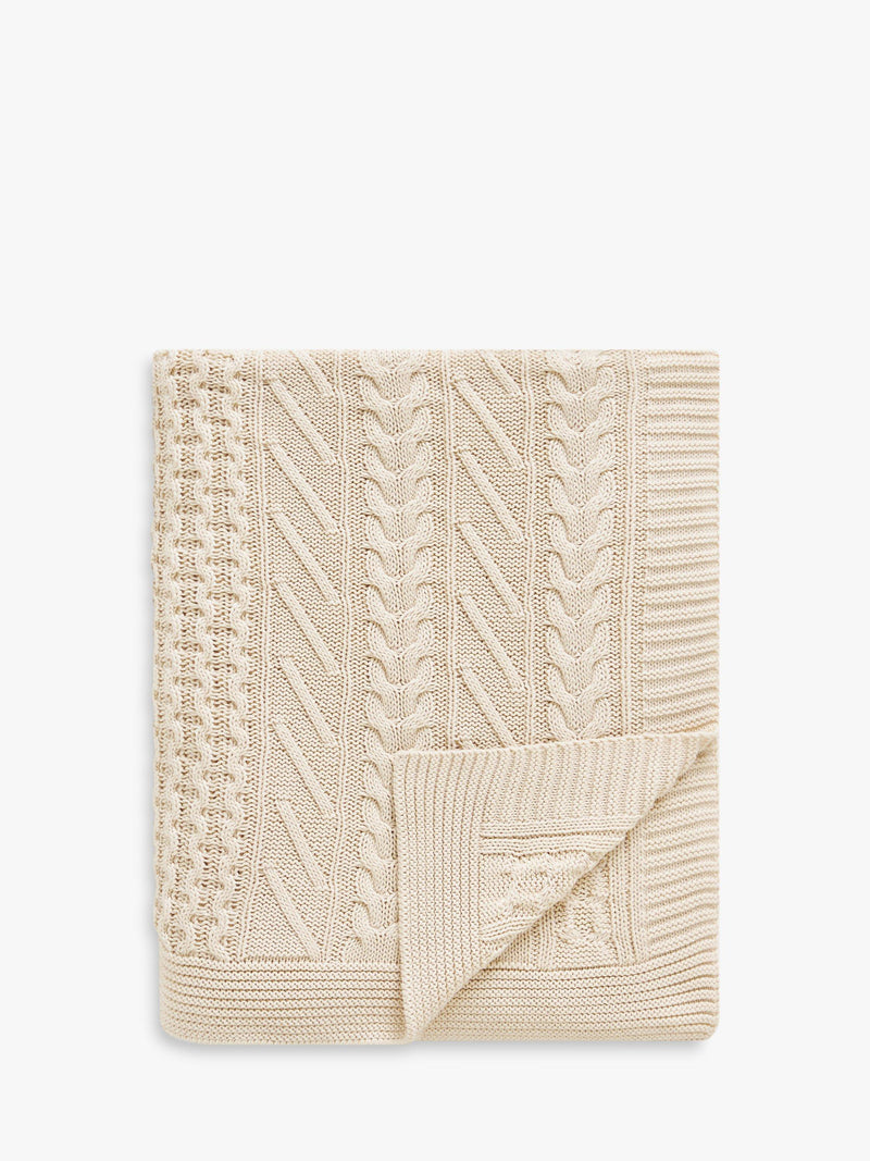 John Lewis cable knit organic cotton throw, UK version