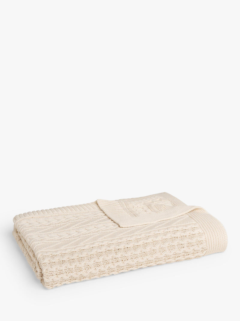 John Lewis cable knit organic cotton throw, UK version