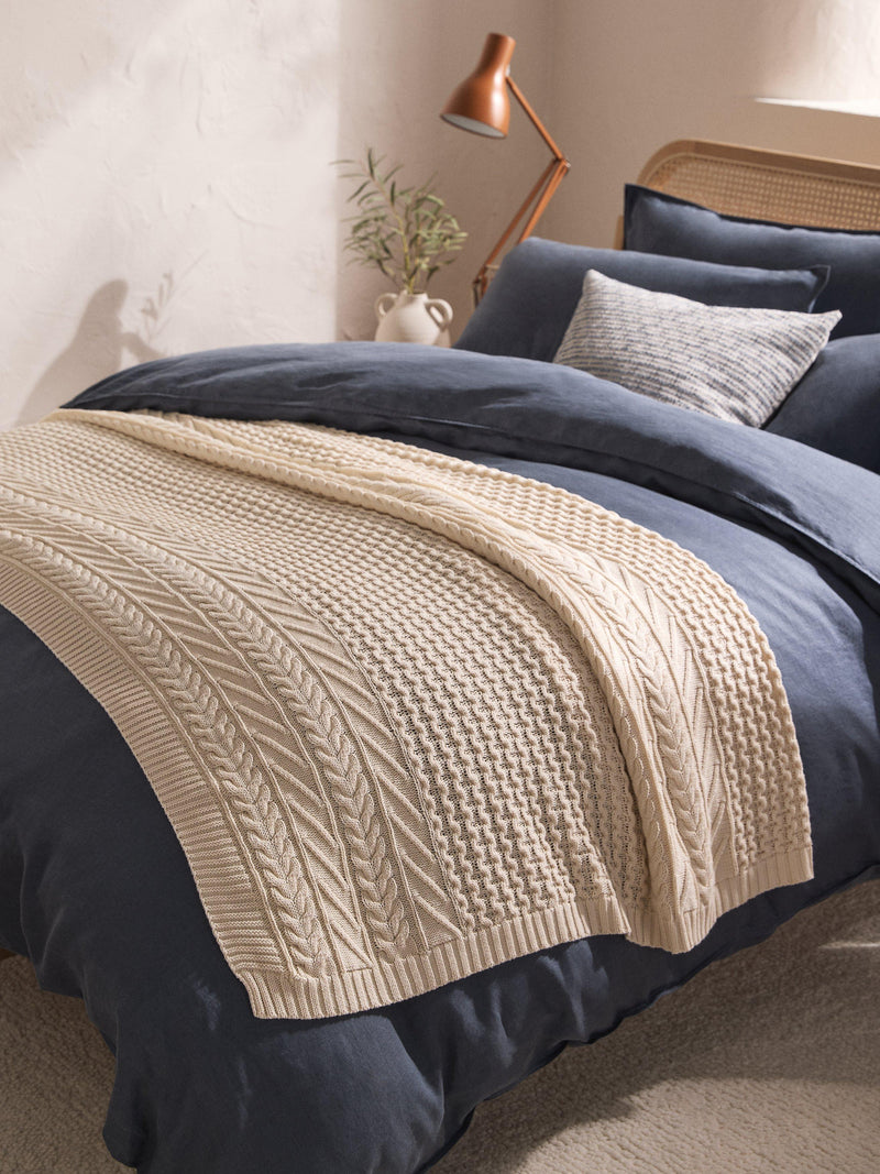 John Lewis cable knit organic cotton throw, UK version