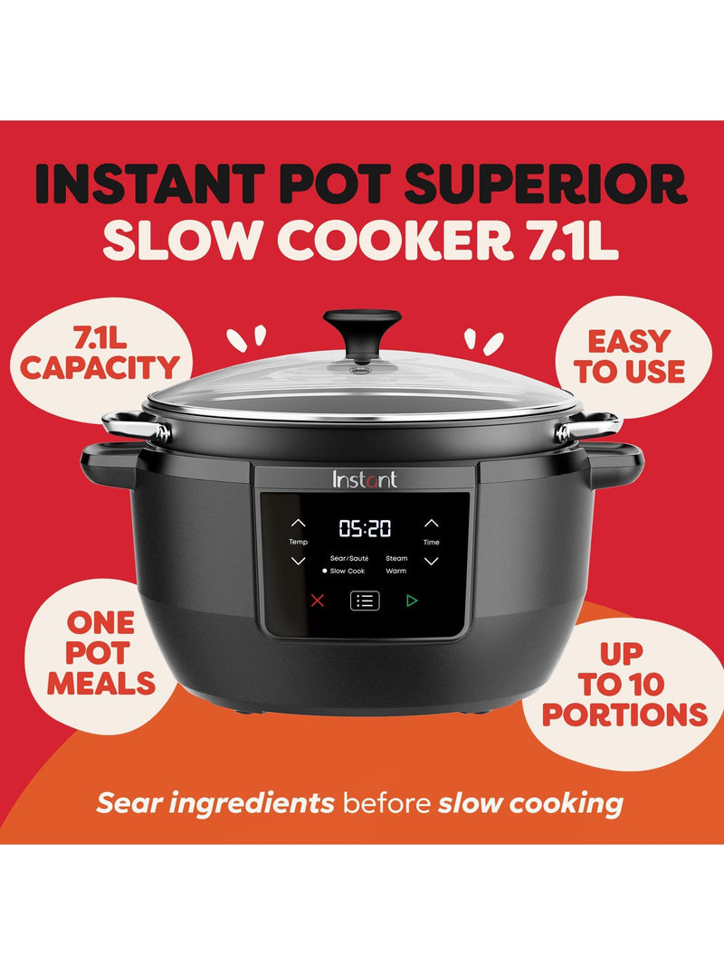 Instant Pot 4-in-1 slow cooker 7.1L black, imported from the UK