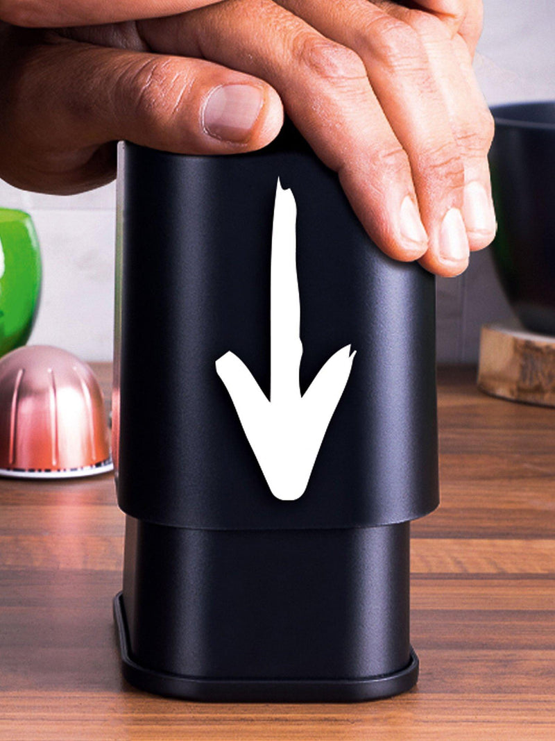 Dualit EcoPress Vertuo aluminium capsule recycler black, UK version