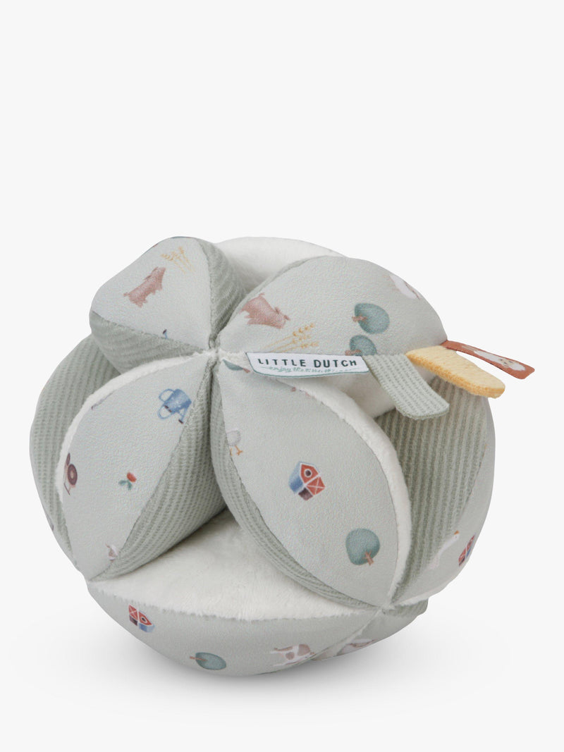 Textured Multi-Pattern Gripping Ball Baby Toy with Rattle