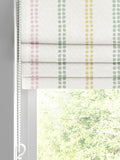 Laura Ashley pale ochre candy stripe cotton roman blind (British brand)