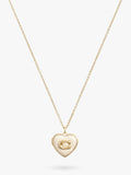 Coach Enamel Crystal Heart Locket Necklace UK version