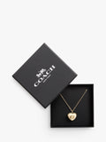 Coach Enamel Crystal Heart Locket Necklace UK version