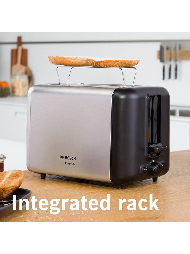 Bosch DesignLine 2 slice stainless steel toaster - British product
