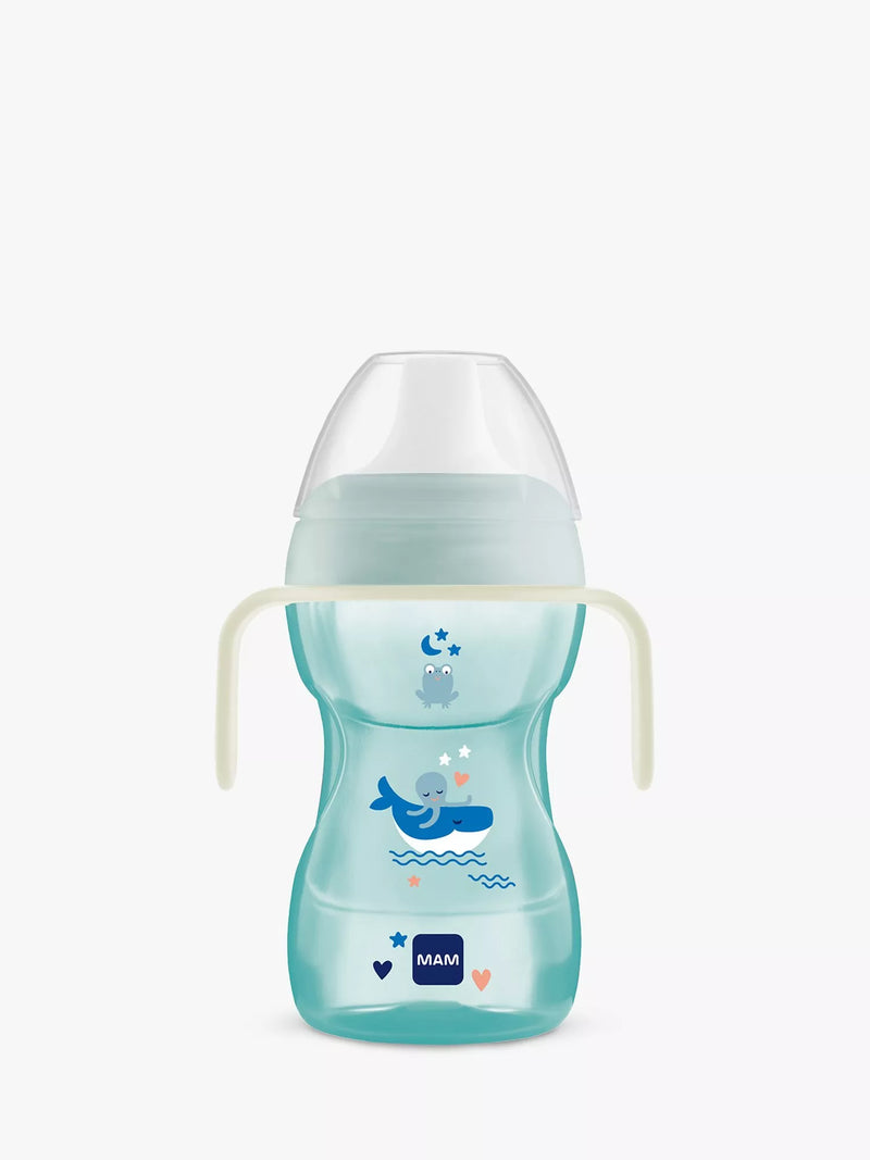 MAM Fun to Drink Cup Glow Handles 270ml, imported from the UK