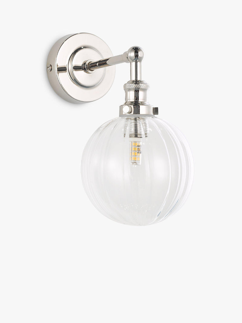 John Lewis Brasserie Wandleuchte antikes Finish geripptes Glas - (Britische Marke)