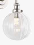 John Lewis Brasserie Wandleuchte antikes Finish geripptes Glas - (Britische Marke)