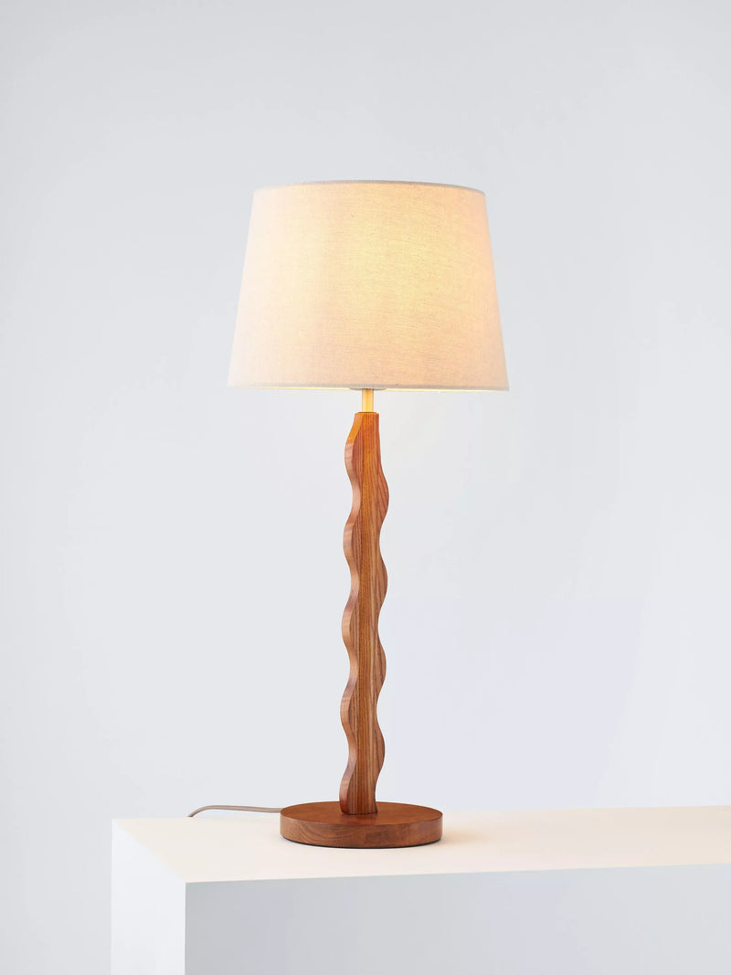 John Lewis Wiggle table lamp H66cm stained ash wood, UK version