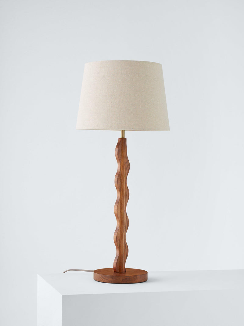 John Lewis Wiggle table lamp H66cm stained ash wood, UK version
